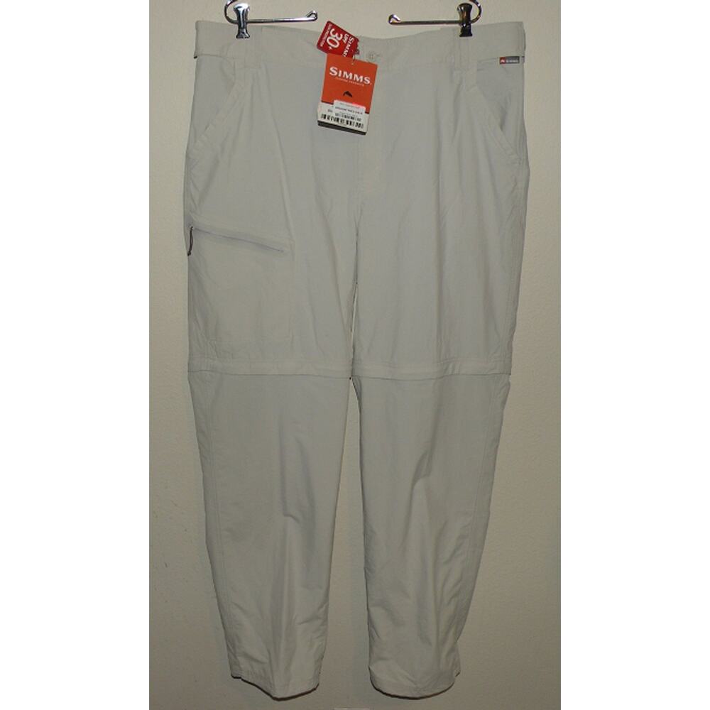 Simms Superlight Zipoff Men's Convertible Pants XXL 40 x 34 Beige Nylon NWT